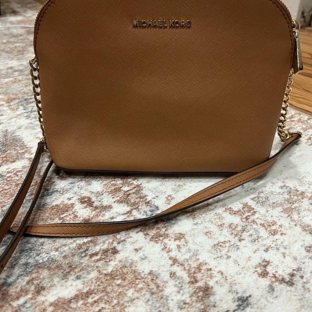 Michael Kors Tan Crossbody Bag with Gold Chain
